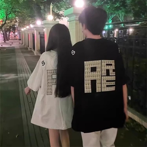 万针全刺绣工艺抖音得物高品质260克重磅纯棉双纱美式高街短袖T恤图片
