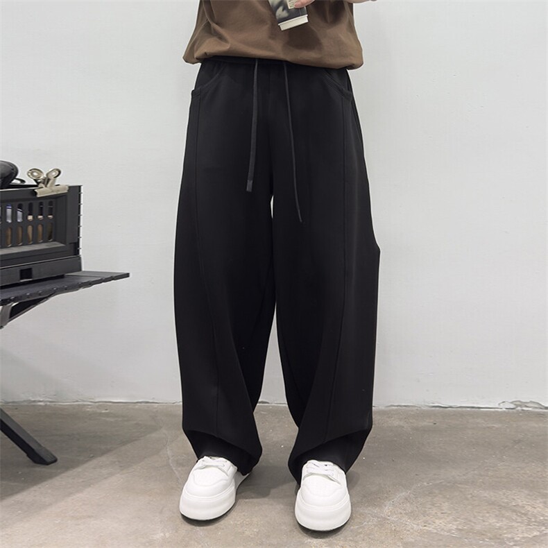 立体裁剪男士卫裤春季弯刀微阔休闲裤设计款宽松509P90,男装休闲裤,电商B332-1