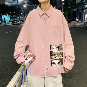 春季长袖衬衫男宽松港风衬衣男外套男CSCS287-P35图片