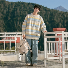 B225-M1118-P85-X98--腈纶42%锦纶31%PBT27%-口袋条纹毛衣，男装针织衫/毛衣，电商B225