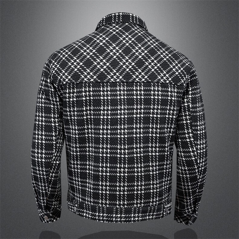 呢料定制面料小香风90白鸭绒格子羽绒服外套,男装羽绒服,钱塘730-1