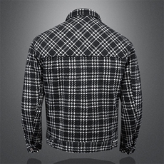 呢料定制面料小香风90白鸭绒格子羽绒服外套，男装羽绒服，钱塘730-1