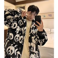 1港风羊羔毛衣女连帽毛绒服男外套男8701P105控138，男装棉衣，星座226-2