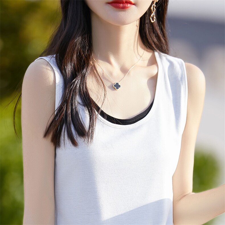 设计感假两件天丝针织吊带背心女夏辣妹宽松休闲撞色外穿无袖上衣,女装背心吊带,臻维羊绒