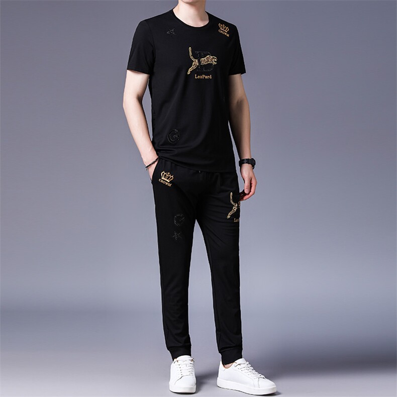 D951062021夏季新款高端商务高品质套装男韩版透气男装,男装休闲套装,电商B360
