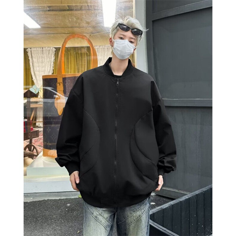 夹克男士春秋季潮流复古时尚休闲宽松纯色情侣棒球服外套9335P53,男装夹克,星座410-2