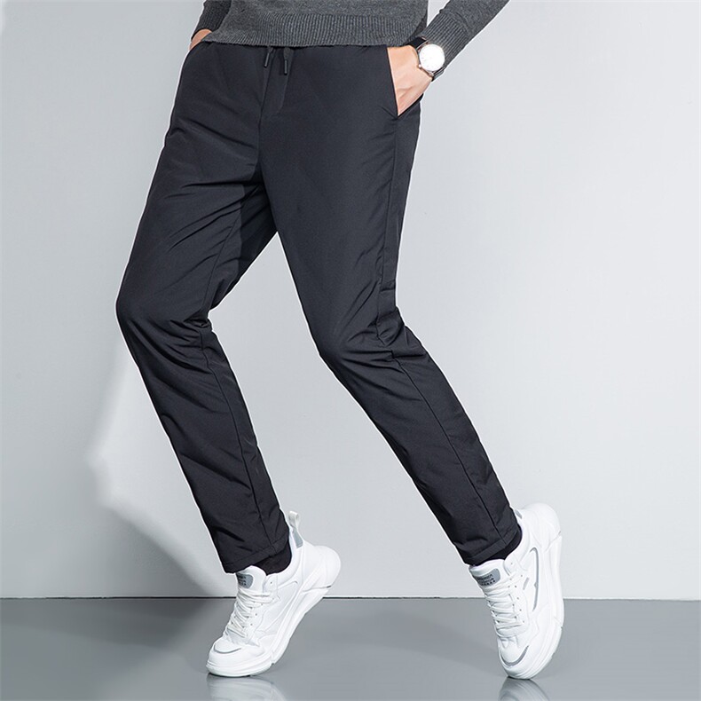 中年男士商务休闲羽绒裤冬季新款爸爸装外穿加厚保暖白鸭绒长裤子，男装棉裤，电商B212（原钱塘6029）