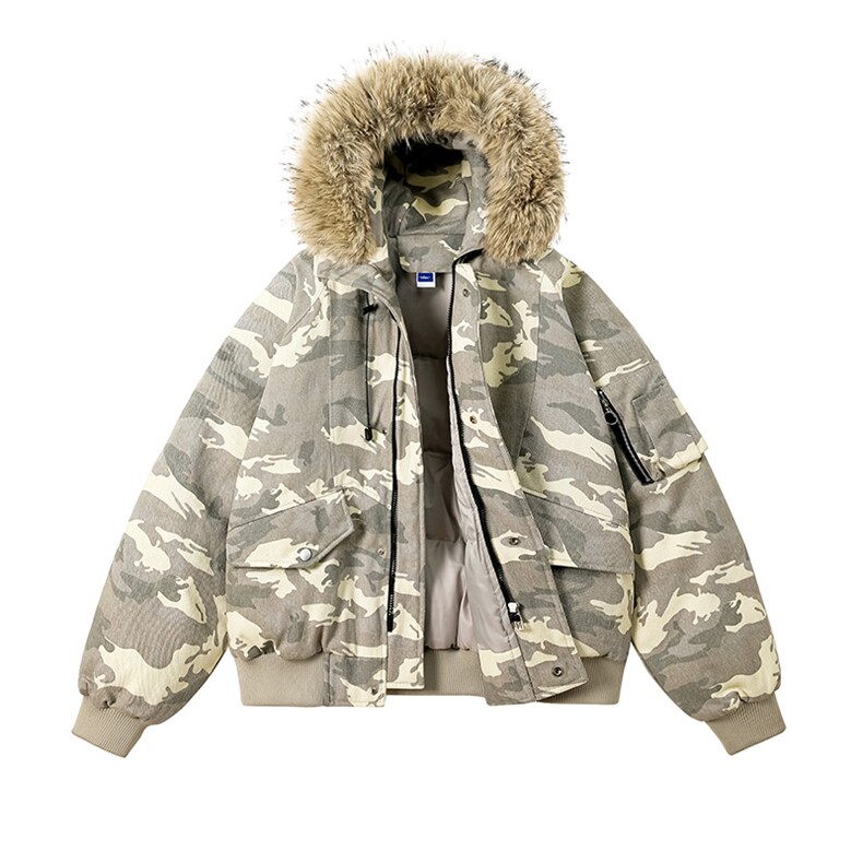 美式毛领派克棉服男冬季加厚工装棉衣情侣外套M060-P110迷彩P115,男装棉衣,星座308B-2