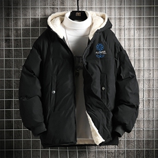加厚加绒连帽衣男大码服男面包服男网格MY16274-P100，男装棉衣，电商A040A