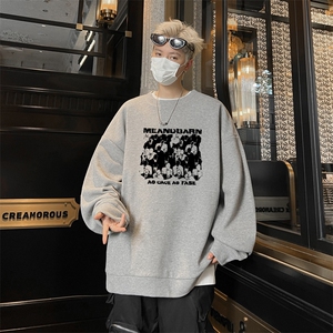 华夫格！华夫格上衣男圆领华夫格卫衣男大码长袖t恤男HY247-特P23图片