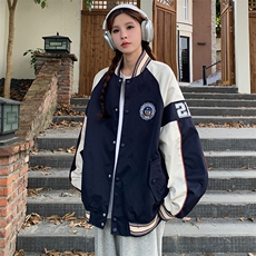 休闲夹克美式风初中高中学生chic高级感短外套C363-80，男装夹克，星座911-2(原星座613-2）