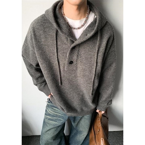 重磅秋冬装北极绒开衫毛衣美式复古休闲慵懒风针织衫加厚连帽外套图片