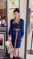牛仔连衣裙，女装连衣裙，锦华秀逸