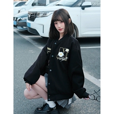 高街痞帅棒球服男女秋潮牌绣花夹克外套重磅学院风情侣开衫JKC12，男装夹克，星座516A