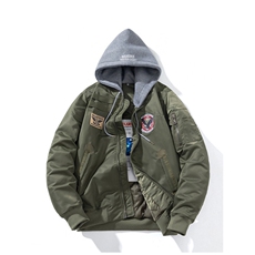 现货三色秋冬季潮牌夹克棉衣棒球服欧美街头飞行员外套情侣装，男装棉衣，电商A105