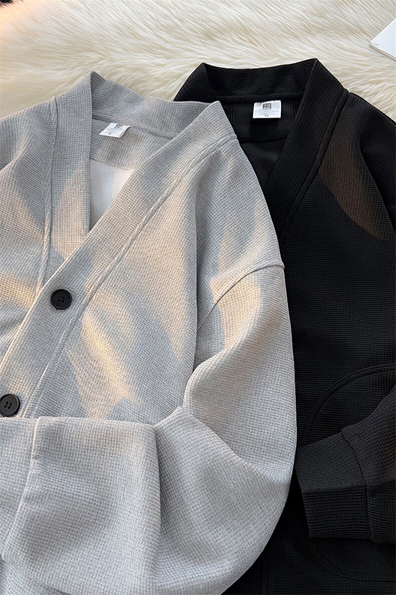 8XL-M羊羔绒开衫卫衣外套男秋冬季V领加绒加厚长袖上衣服KS001P58,男装卫衣,电商B312
