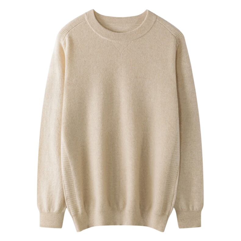 2025年秋季男士圆领肌理感羊绒衫时尚百搭通勤休闲，男装羊绒套衫，晨晟羊绒