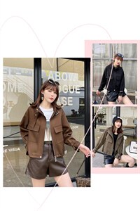 现货，短款皮夹克，三色、三个尺码,其它,依柏璐