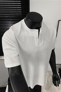 现货特批250克男装夏季新款宽松短袖T恤夏装亨利领打底衫S398P16图片