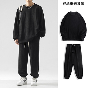 美式潮牌380克重磅条绒卫衣套装百搭束脚卫裤-TZ830特批92图片