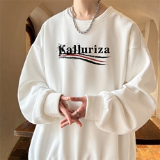 早秋~2024秋冬新款男士圆领印花卫衣百搭华夫格长袖HWY69P28，男装卫衣，电商B220
