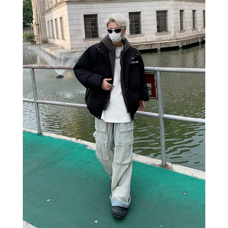 男冬季新款学生假两件加厚棉衣休闲复古棉袄YM9003P90,男装棉衣,星座1116-2