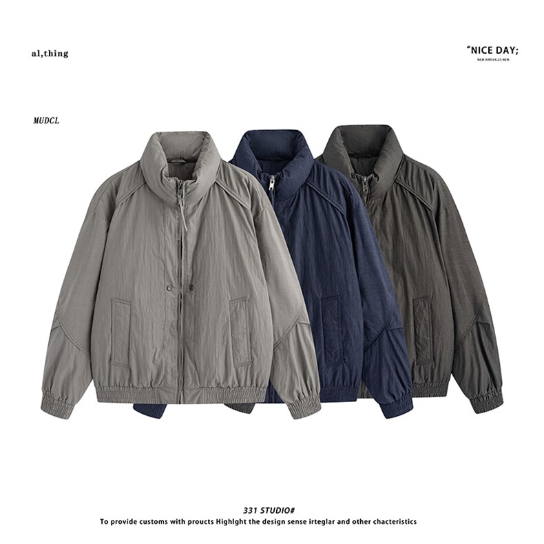 平铺~新标90白鸭绒2025冬季美式立领羽绒服外套E119/P258,男装羽绒服,电商B331