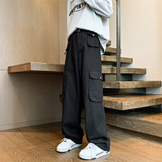 8XL-M美式高街工装裤2025春季大码直筒裤休闲裤阔腿裤KZ1910/P68，男装休闲裤，电商B238