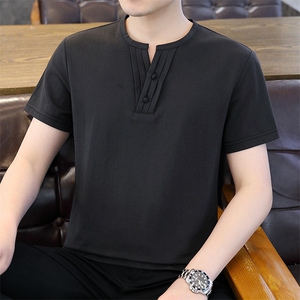 2025夏季棉麻透气清凉男士风盘扣短袖休闲上衣 XF9801-P50图片