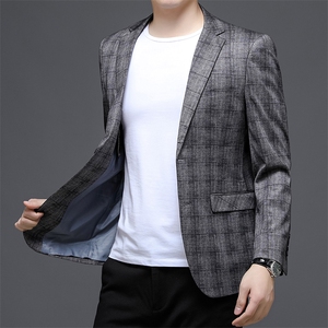 秋季新款西装男西服简约外套西服商务休闲小西装单西图片