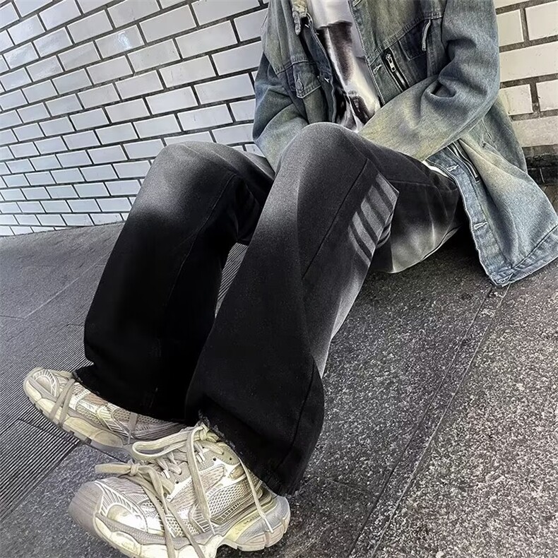 美式高街牛仔裤男潮牌宽松显瘦垂感直筒休闲阔腿长裤RK1134-P45,男装牛仔裤,星座412-3