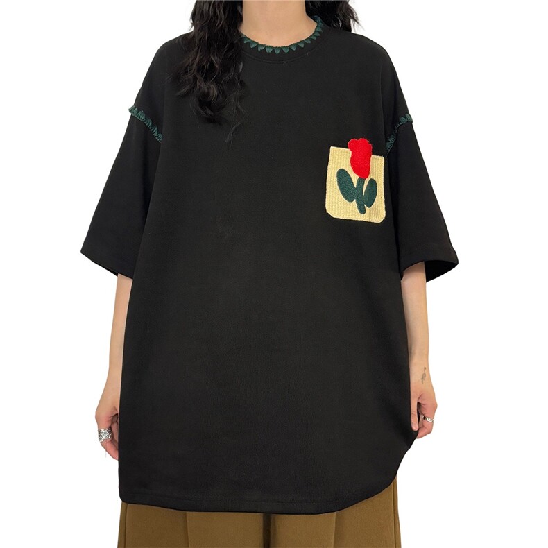 怕麻烦郁金香口袋男女短袖T恤夏季新款宽松美式潮牌上衣GA002P42,男装T恤,星座1013-5