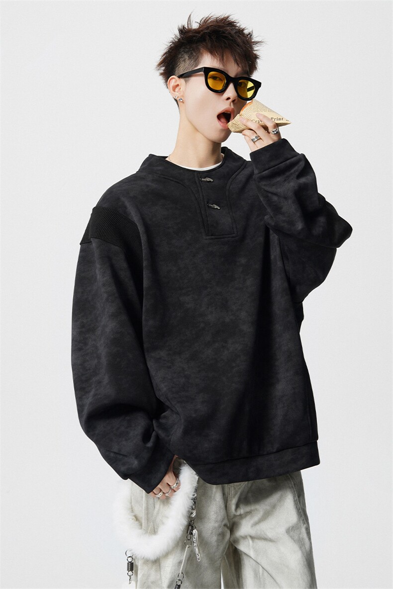 WY10175特P42现货春季新款螺纹拼接高质量连帽大码卫衣上衣男,男装卫衣,电商A059