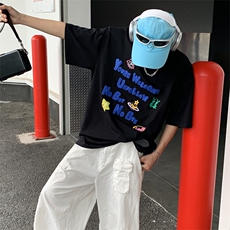 特P35无差价新款夏季时尚字母印花潮流短袖T恤-UF3T2039港风1，男装T恤，电商A003