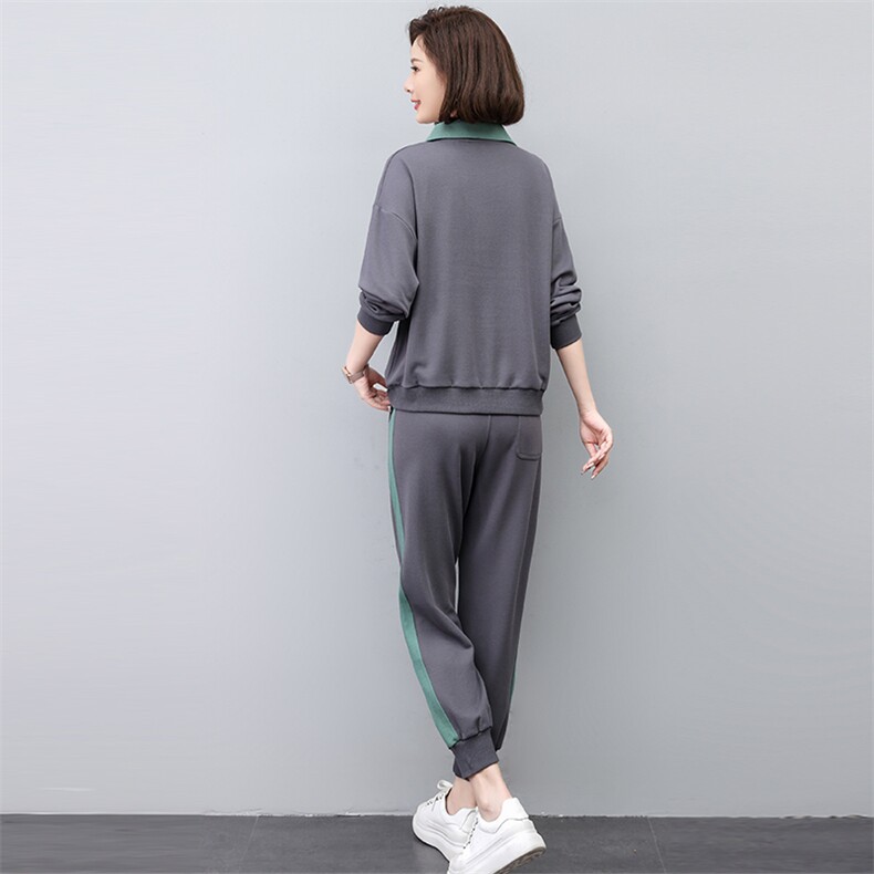 春季新款休闲时尚套装女宽松显瘦运动服两件套,女装套装/套裙,悦见她