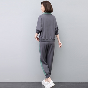 春季新款休闲时尚套装女宽松显瘦运动服两件套图片