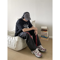 B221美式ins高街小众拼接宽松休闲登山裤冲锋裤LK23110-P65控88，男装休闲裤，电商B221