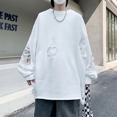 破洞毛衣男韩版潮流高街帅气2023秋冬新款ins宽松针织衫W3380-P40，男装针织衫/毛衣，星座412-3