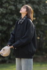 中性风格子夹克春季假两件潮牌翻领棒球服大码外套A436-1802-P75，男装夹克，电商A436