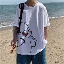 图案已注册港风日系休闲情侣潮大码风短袖T恤男7310F25控38