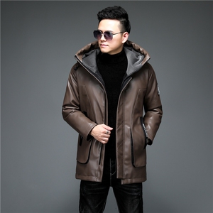 男士绒羽绒服2023新款冬季中老年爸爸装冬装外套ALXB8938-P375图片