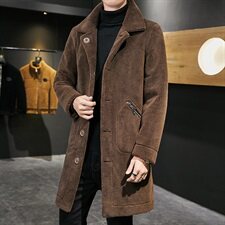 秋冬男士中长款毛呢大衣皮毛一体羊羔毛夹克外套M1190-P150控198，男装毛呢大衣，星座313B-2