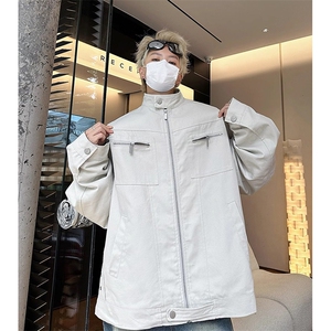 26春装高品质老钱风立领夹克外套男女美式潮牌拉链工装风宽松上衣图片