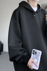 胖俗俗同款卫衣美式连帽卫衣宽松休闲抗皱空气层口袋卫衣WY31P68，男装卫衣，电商D206-1