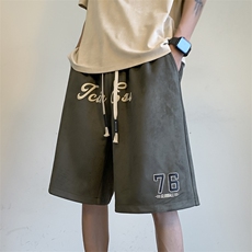 抖音直播品质宽松麂皮绒五分裤男短裤X416b-1-DK369-P45限58，男装牛仔裤，星座416B-1