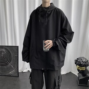 秋季连帽卫衣男暗黑系潮牌宽松百搭青年套头潮流学生上衣853-p35图片