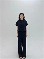 黑色极简懒人套装，女装职业装，HE