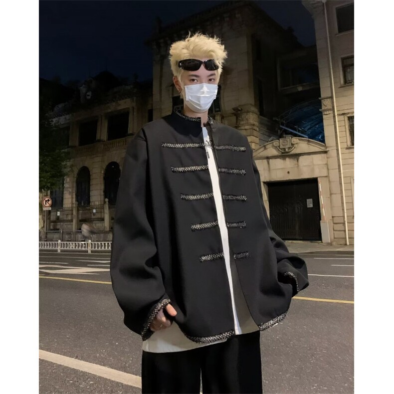 新中式立领外套男宫廷风男士街头潮流痞帅小众夹克J8508-P65,男装夹克,星座1001-1