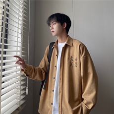 现货25春鹿皮绒刺绣重磅高街港风中性衬衫外套男女夹克C203-TP30，男装夹克，电商A170