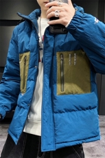 【】A003-HY8009-P130冬装新款撞色修饰连帽棉衣家乐，男装棉衣，电商A003